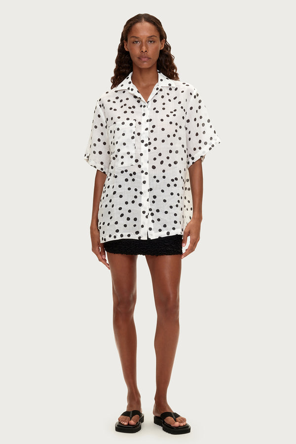 Ramie Shirt - Black Spot