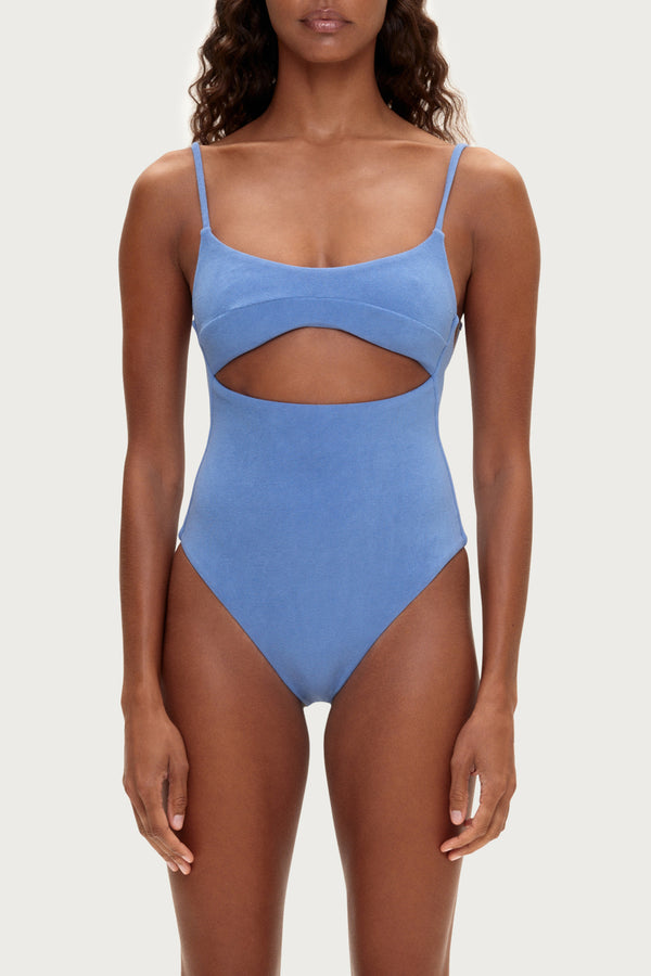 Towelling One Piece - Blue