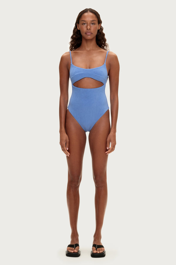 Towelling One Piece - Blue