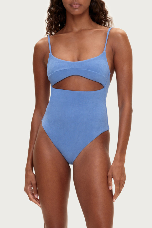 Towelling One Piece - Blue