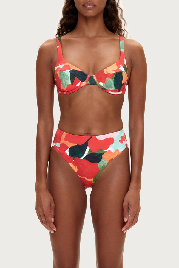 High Full Brief - Red Floral