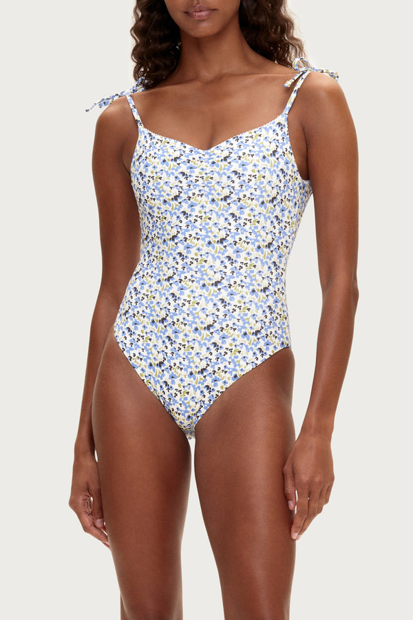 Tie One Piece - Blue Floral