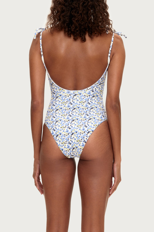 Tie One Piece - Blue Floral