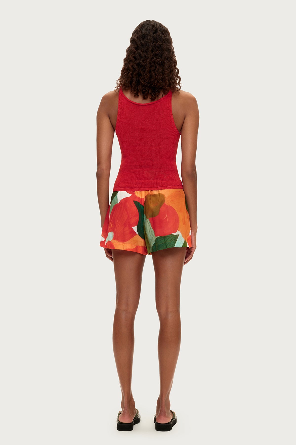 Textured Knit Tank - Red