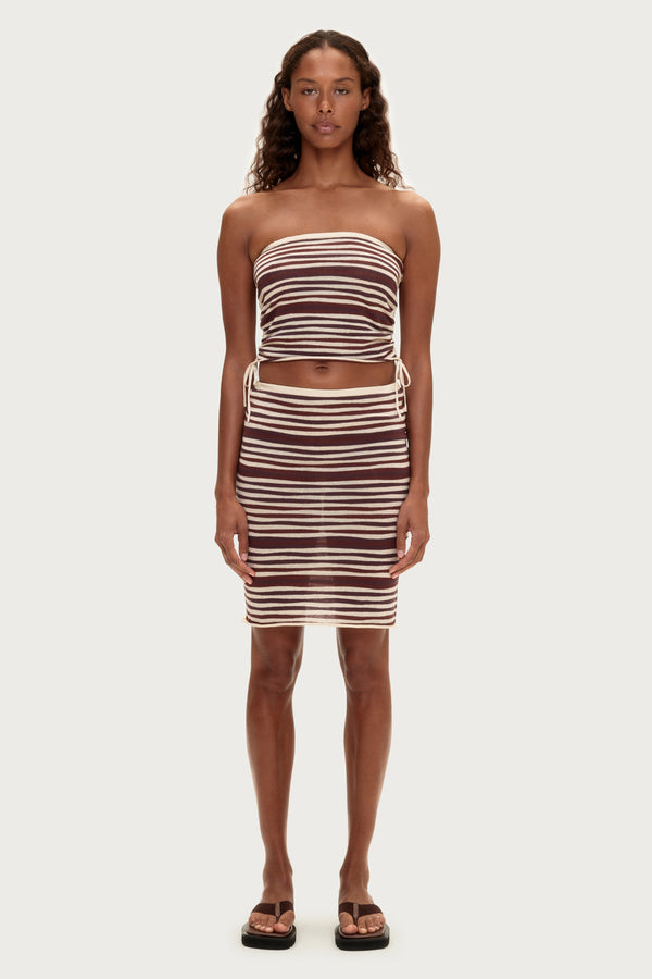 Knit Skirt - Chocolate Stripe
