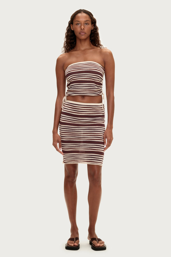 Knit Skirt - Chocolate Stripe