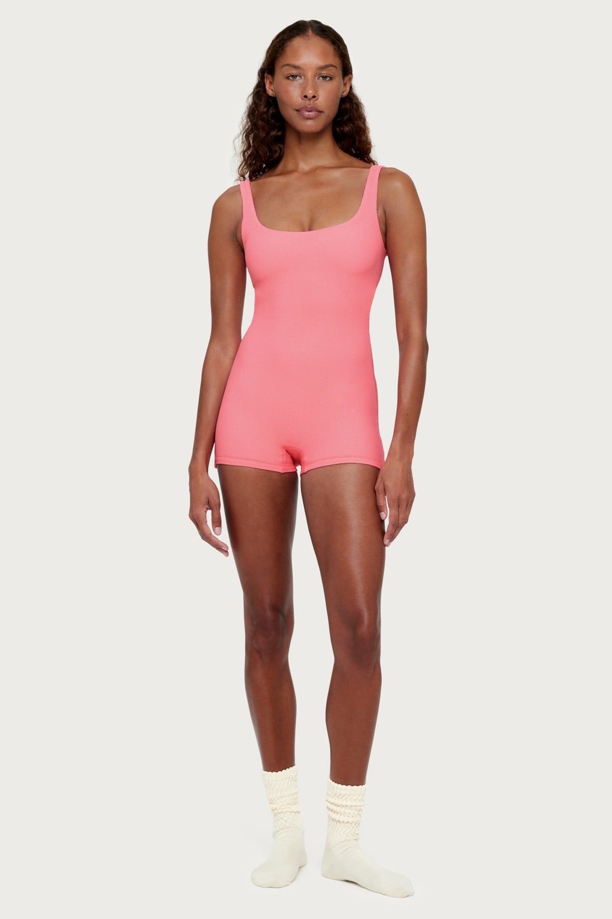 Waffle 2 Inch Bodysuit - Pink
