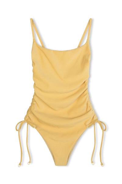 Signature Stripe Gathered One Piece - Marigold – Zulu & Zephyr