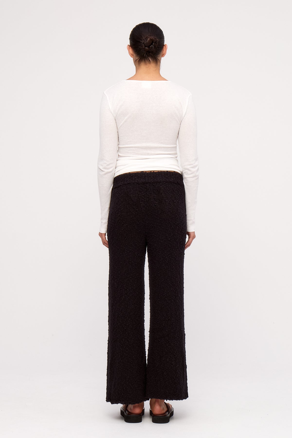 Black Boucle Knit Pant