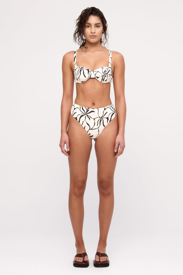 Bra Cup Top - Cream Flower