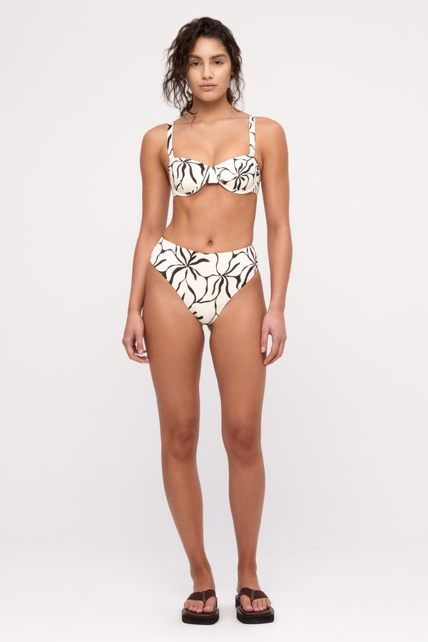 Bra Cup Top - Cream Flower