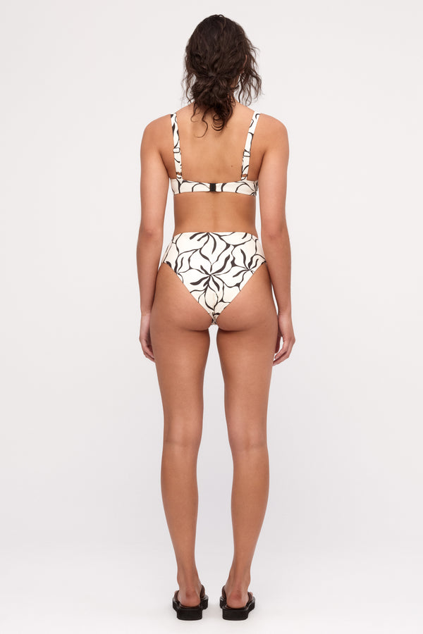 Reversible Waisted Full Brief - Cream Flower