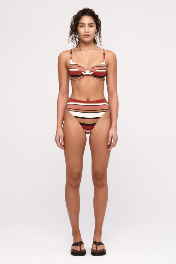 Waisted Full Brief - Earth Stripe