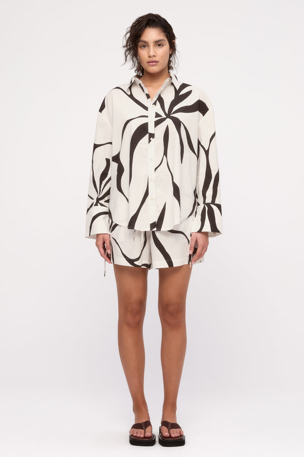 Cotton Short - Cream Flower