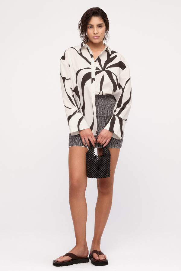 Cotton Shirt - Cream Flower