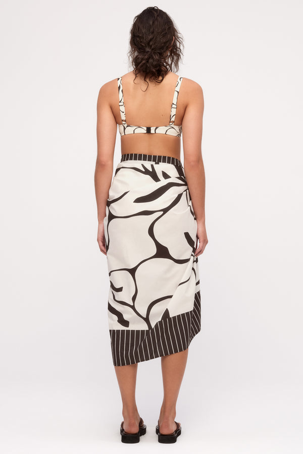 Cotton Sarong - Cream Flower