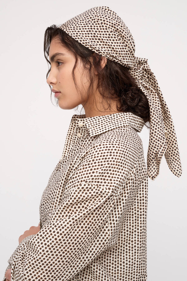 Cotton Silk Scarf - Natural Spot