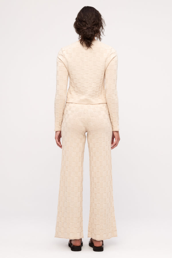Basketweave Knit Pant - Natural