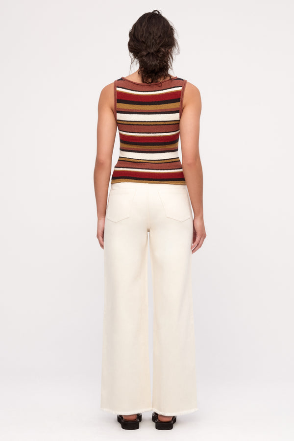 Textured Knit Tank - Earth Stripe