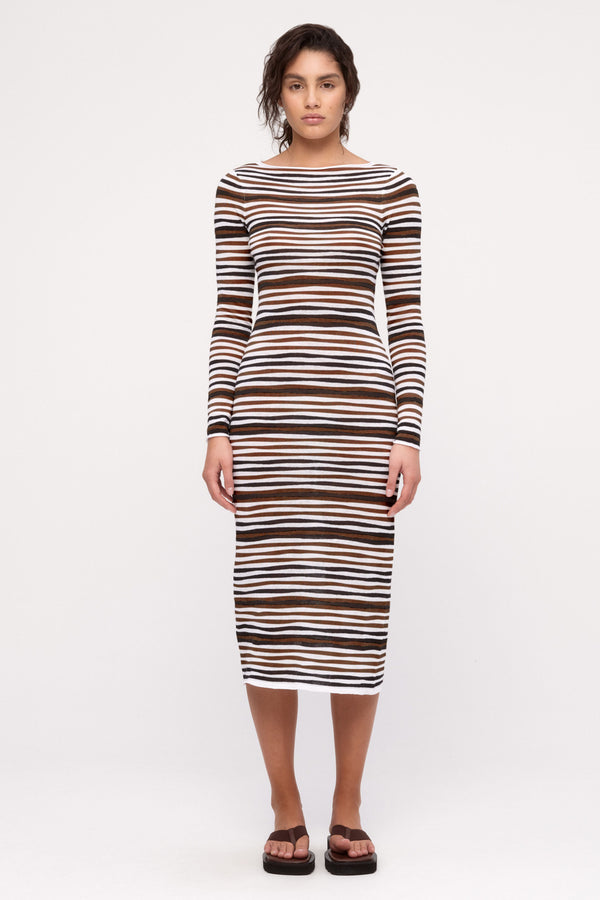 Knit Dress - Black Stripe
