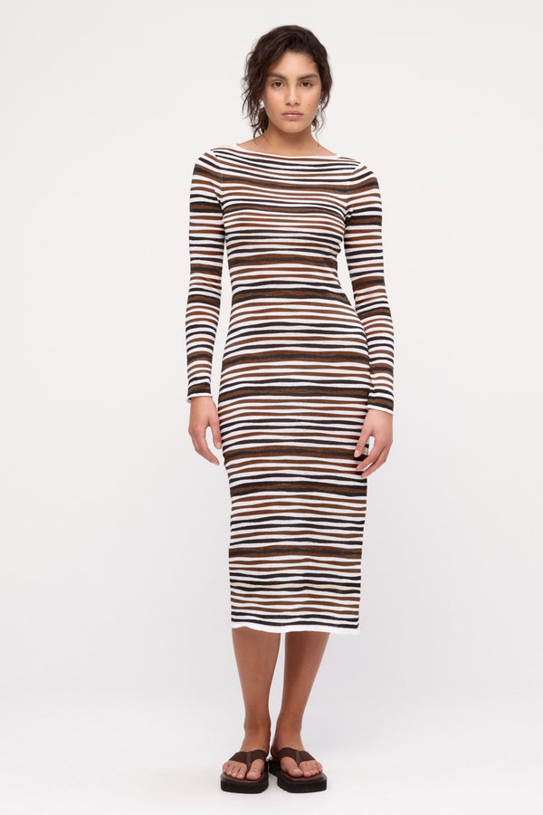 Knit Dress - Black Stripe