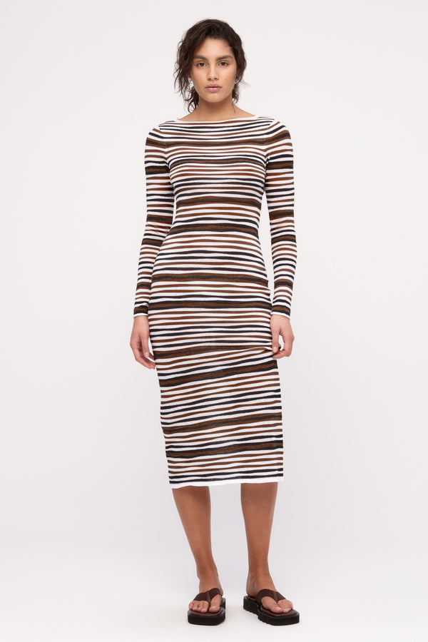 Knit Dress - Black Stripe
