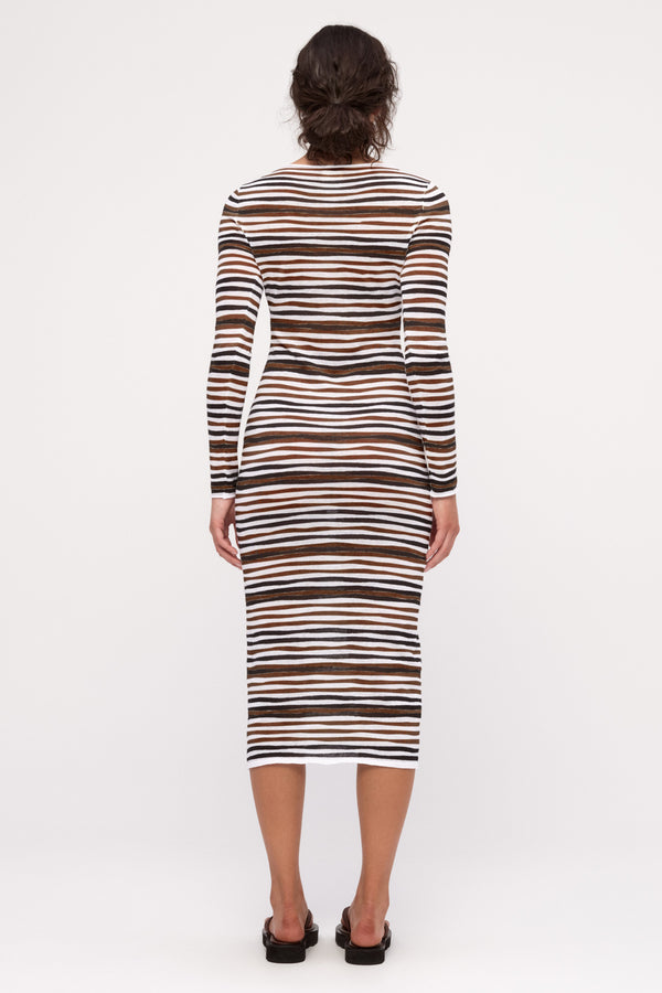 Knit Dress - Black Stripe