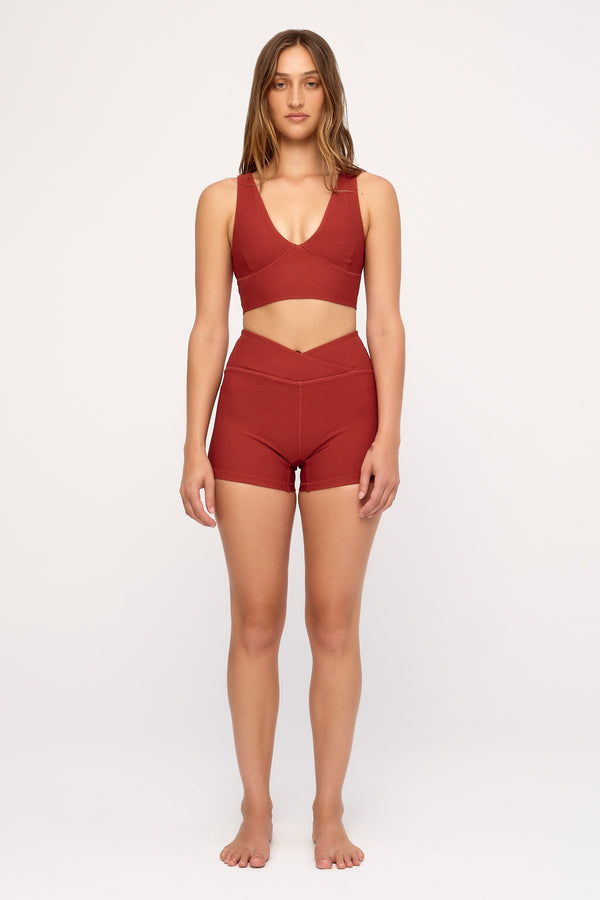 Crop Top - Red Waffle