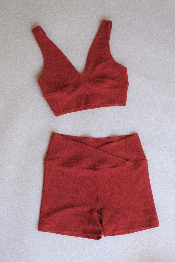 Crop Top - Red Waffle