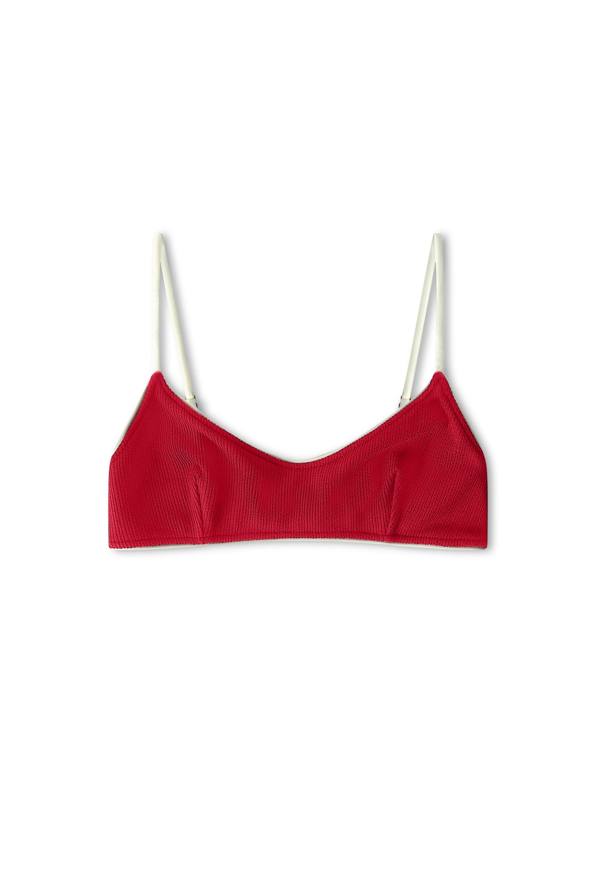 Crinkle Minimal Bralette Top - Cherry Red