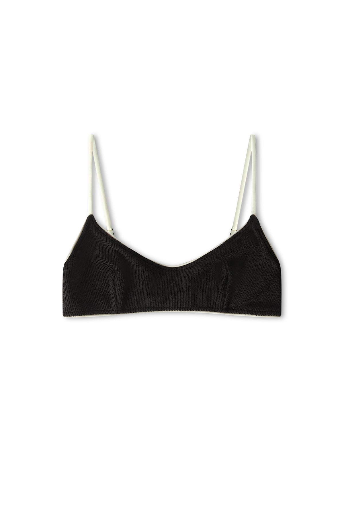 Crinkle Minimal Bralette Top - Black
