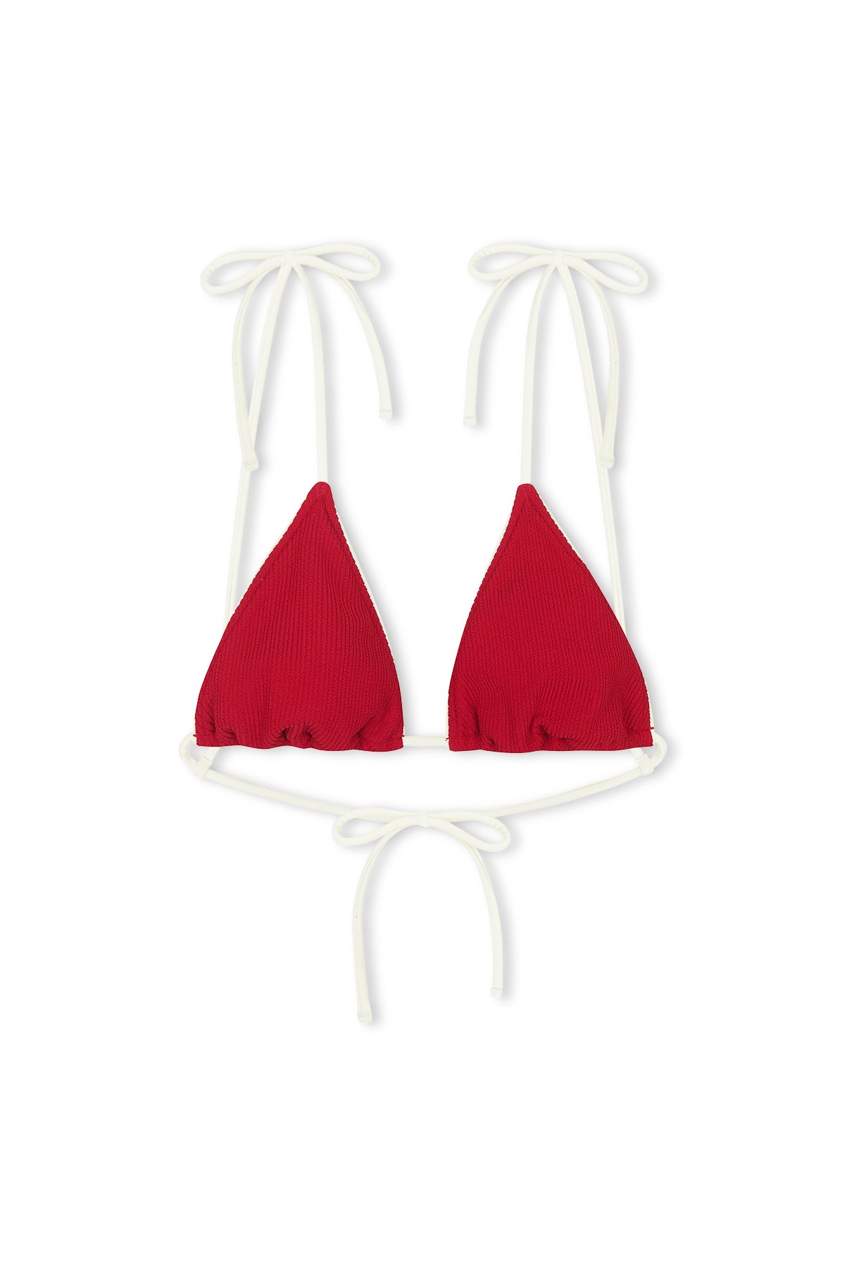 Crinkle Tie Triangle Top - Cherry Red