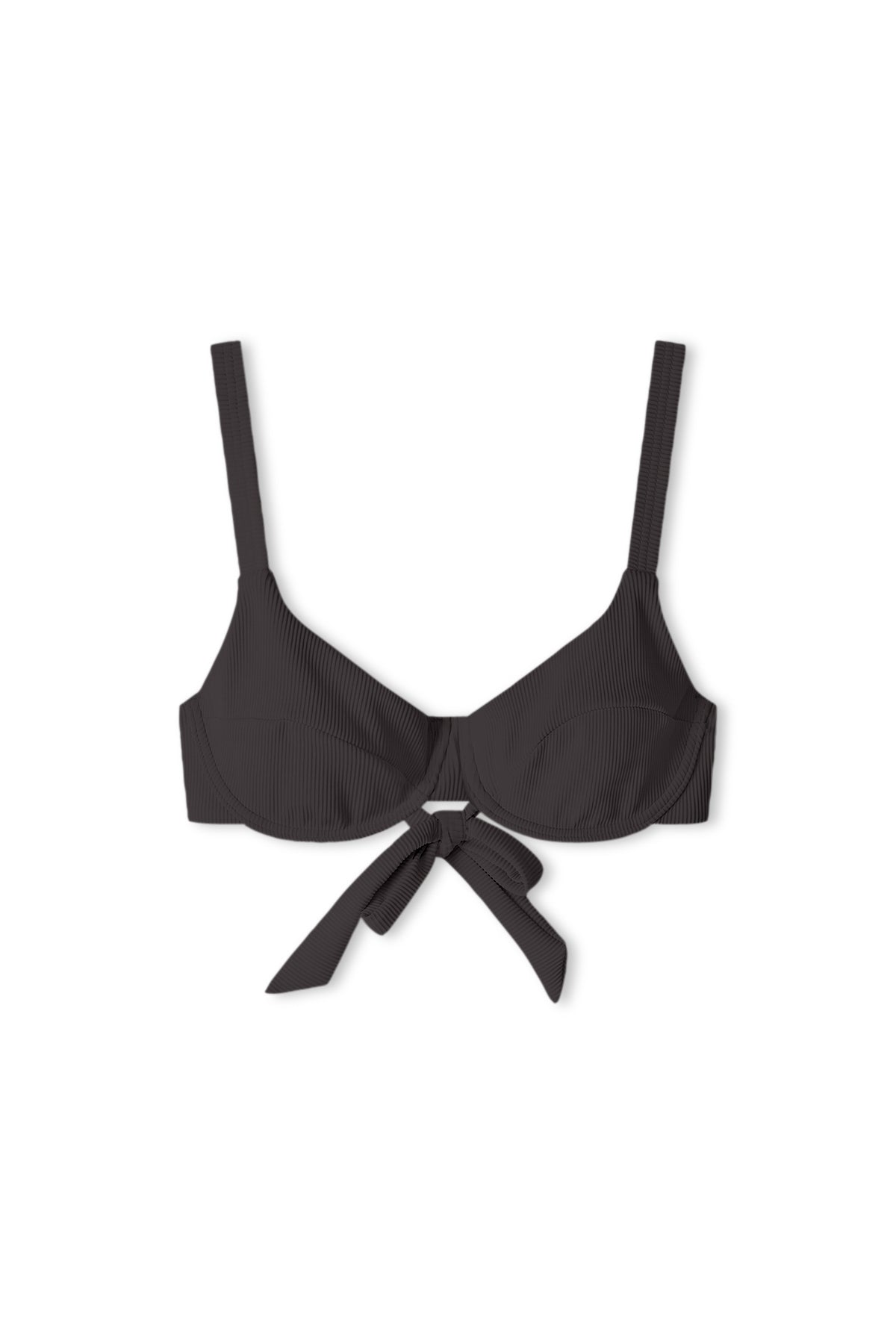 Signature Stripe Adjustable Bra Cup Top - Smoky Brown