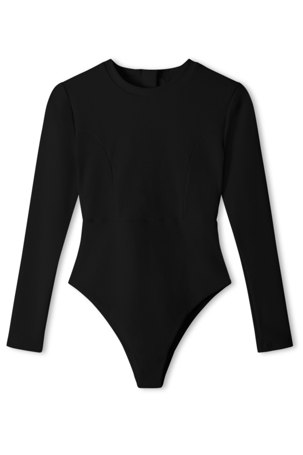 Signature Stripe Long Sleeve One Piece - Black