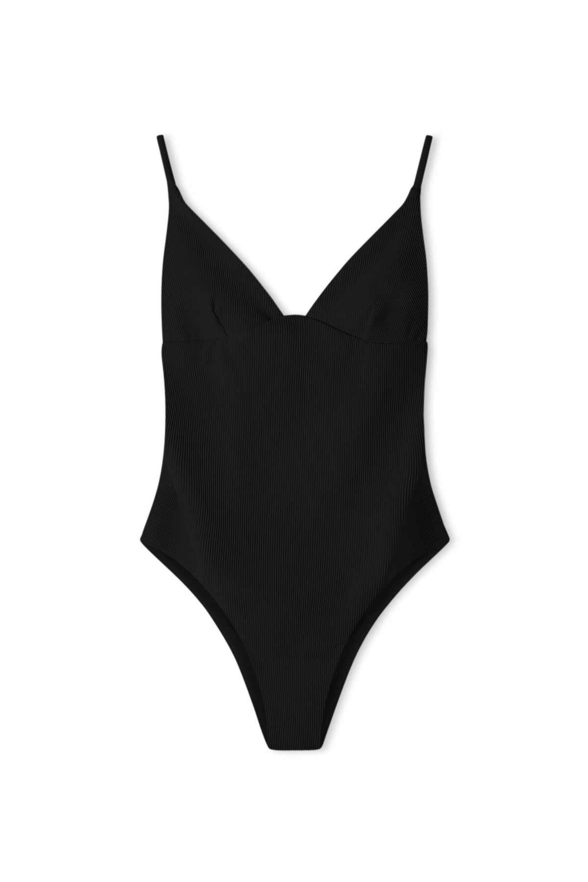 Signature Stripe Tie One Piece - Black