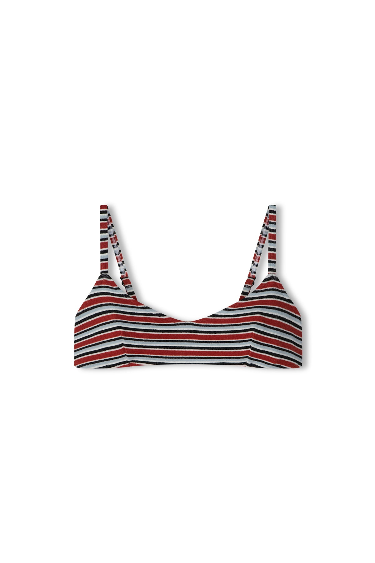 Towelling Bralette Top - Bold Stripe