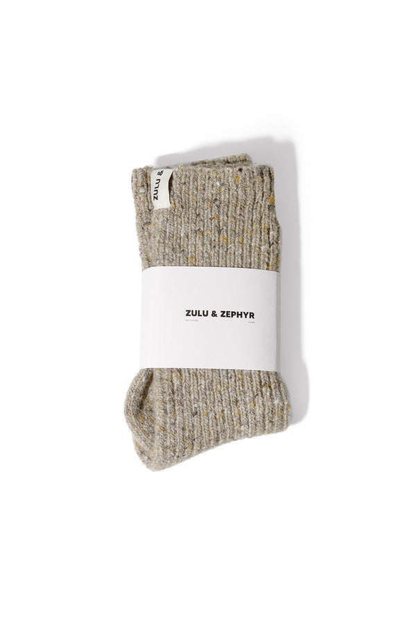 Olive Merino Wool Blend Knit Socks