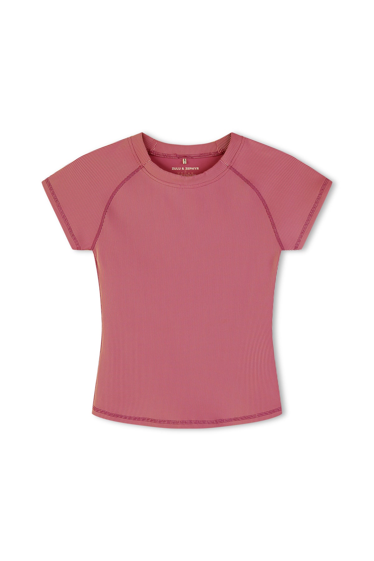 Mini Stripe Short Sleeve Rashie - Clay Red