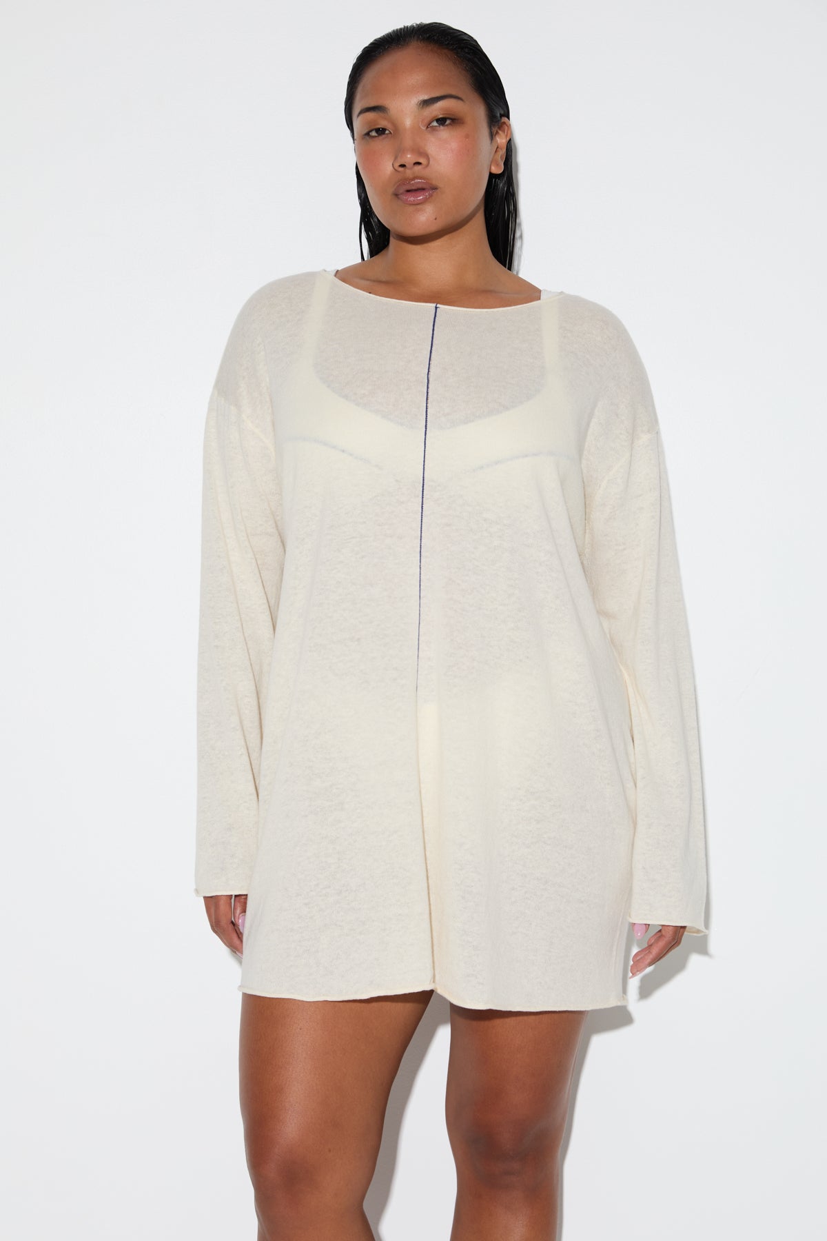 Soft Contrast Mini Dress - Coconut