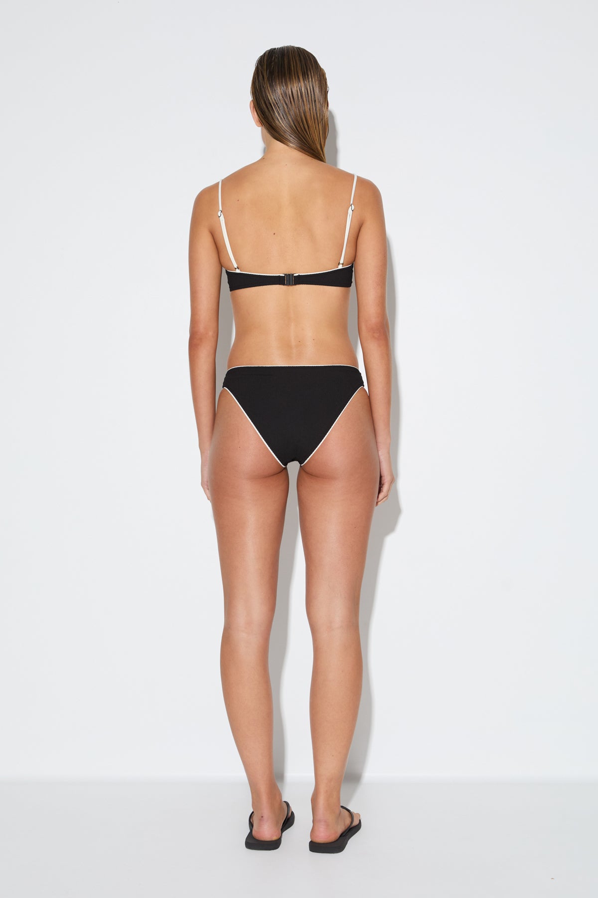 Crinkle Balconette Bra Cup Top - Black