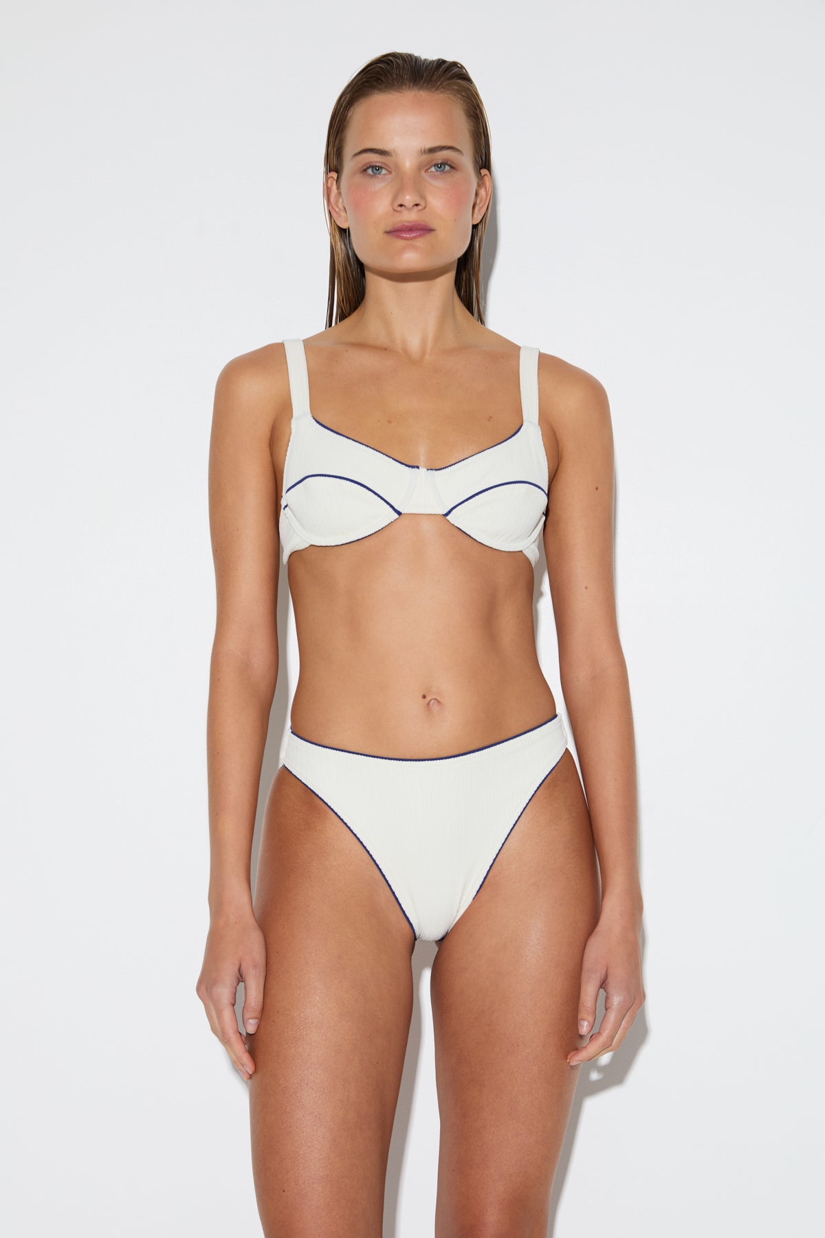 Crinkle Adjustable Bra Cup Top - Coconut