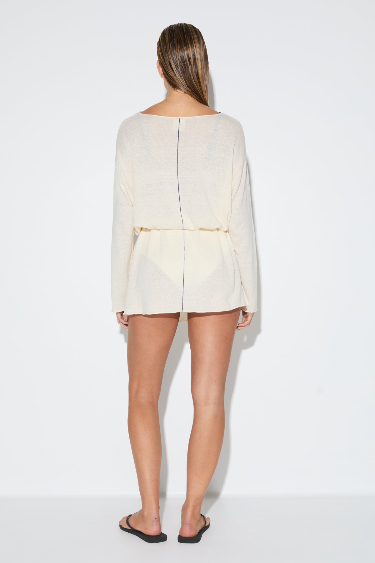 Soft Contrast Mini Dress - Coconut