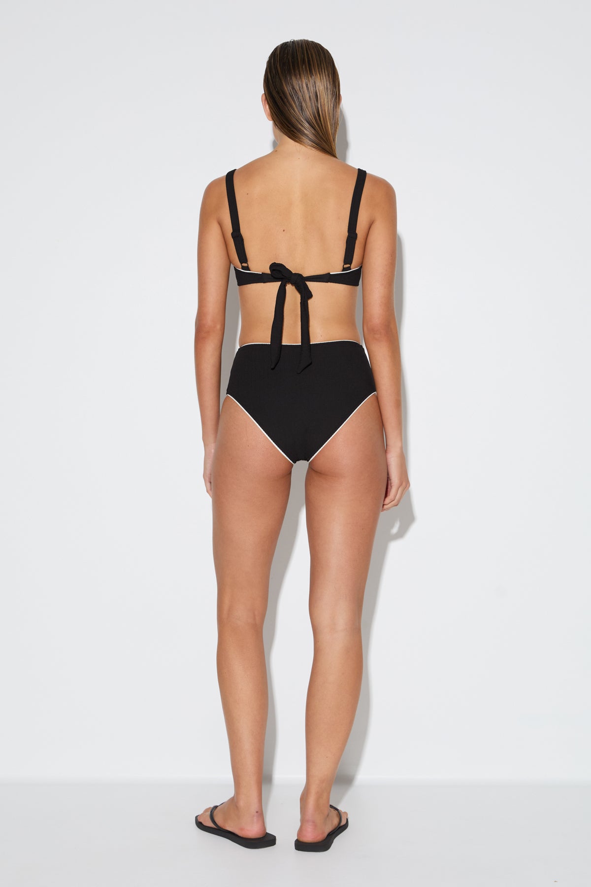 Crinkle Adjustable Bra Cup Top - Black