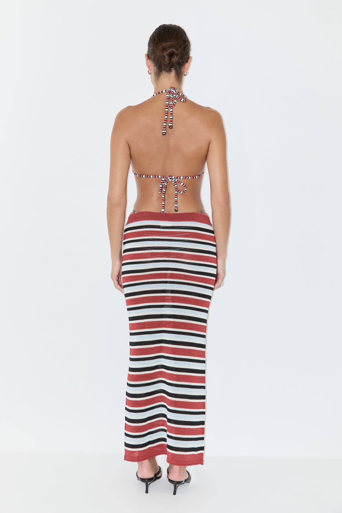 Towelling Tie Triangle Top - Bold Stripe