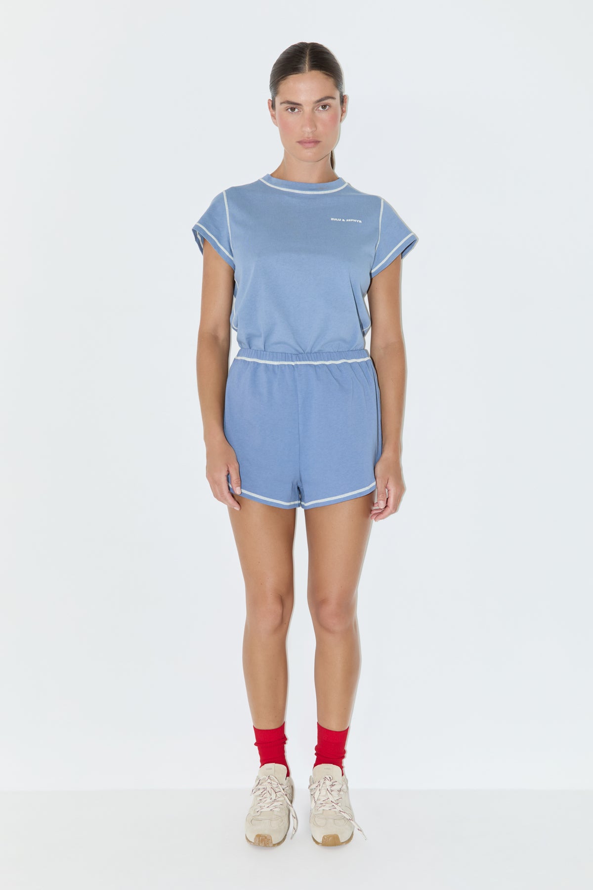 Contrast T-Shirt - Denim Blue