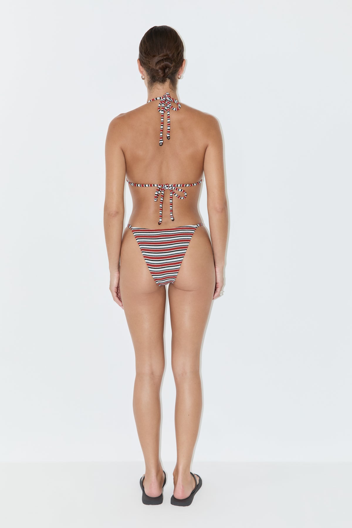 Towelling String Brief - Bold Stripe
