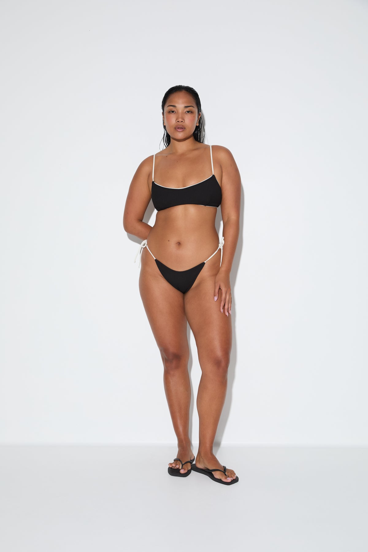 Crinkle Retro Tie Brief - Black