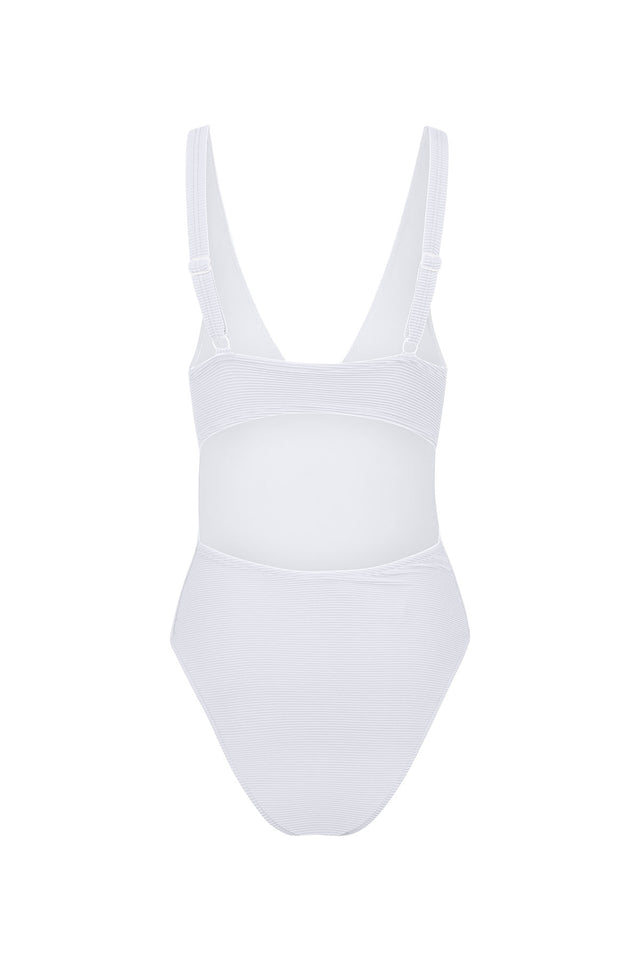Fashionable stitching starfish metal buckle one-piece stretch bikini swimsuit