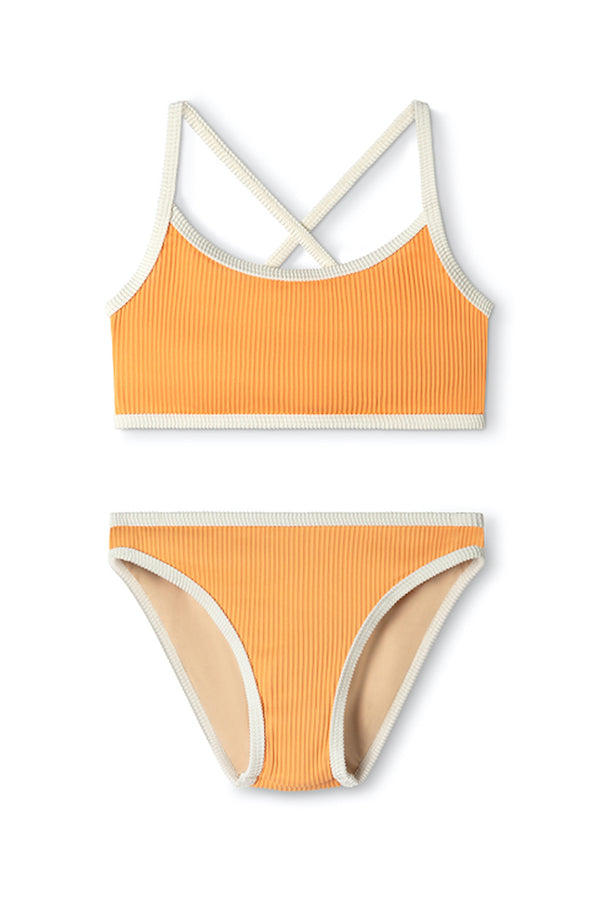 Mini Rib Cross Over Bikini - Tangerine