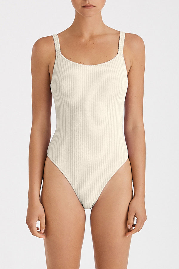 Cord Towelling One Piece - Ivory